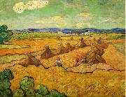 Vincent Van Gogh Wheatfield with sheaves and reapers Spain oil painting artist